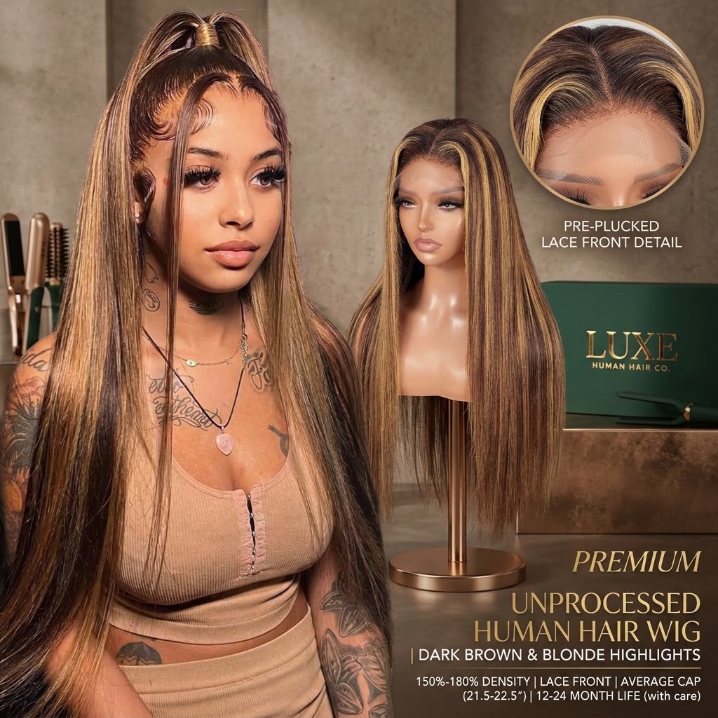 4x4 Lace Straight Human Hair Wig Density